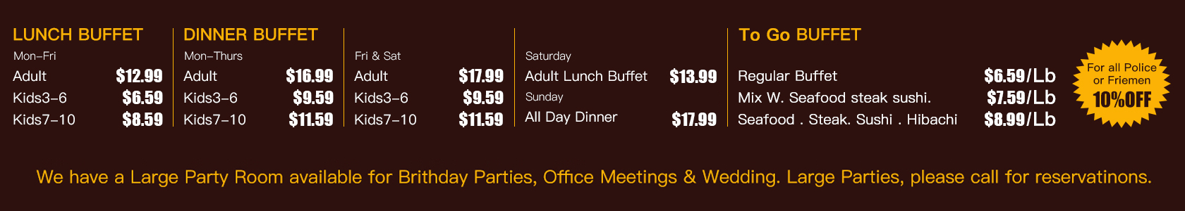 flaming grill buffet price